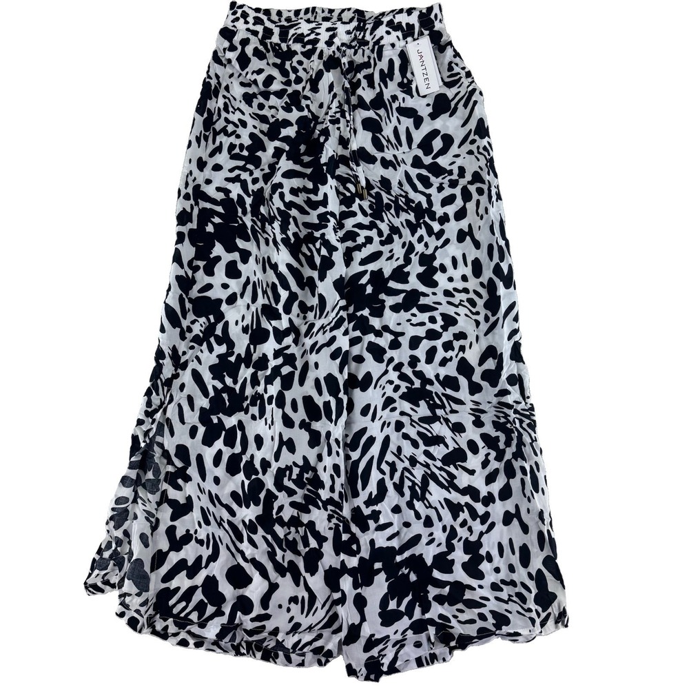 Jantzen Regular Wide Leg Printed Pull On Woven Cover Up Pants Size Small Animal
